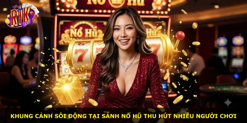 Khung cảnh sôi động tại sảnh Nổ Hũ thu hút nhiều người chơi