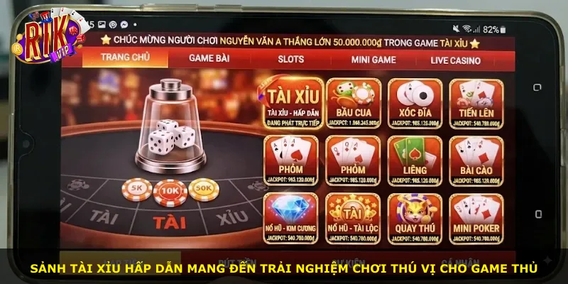 Sảnh Tài Xỉu hấp dẫn mang đến trải nghiệm chơi thú vị cho game thủ