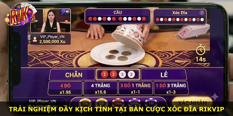 Trải nghiệm đầy kịch tính tại bàn cược xóc đĩa Rikvip